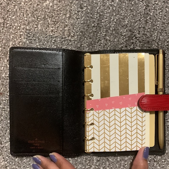 Louis Vuitton Authentic PM Agenda with 5 LV inserts & address book+ Golden Pen! - Picture 3 of 16